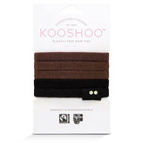 Kooshoo - Organic Plastic-free Hair Ties - Black/Brown (5 Pack)