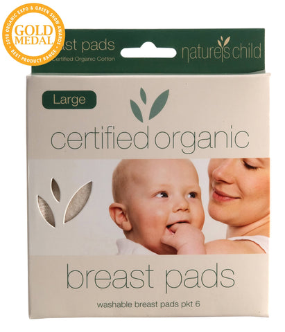 Nature's Child Organic Cotton Washable Breast Pads - 6 pack - Large/Night