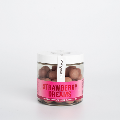 Loving Earth - Chocolate Coated Hazelnuts Strawberry Dreams - Strawberry (100g)