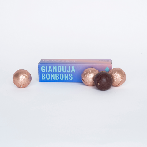 Loving Earth - Gianduja Dark Chocolate Bonbons - Hazelnut 4 pack (46g)