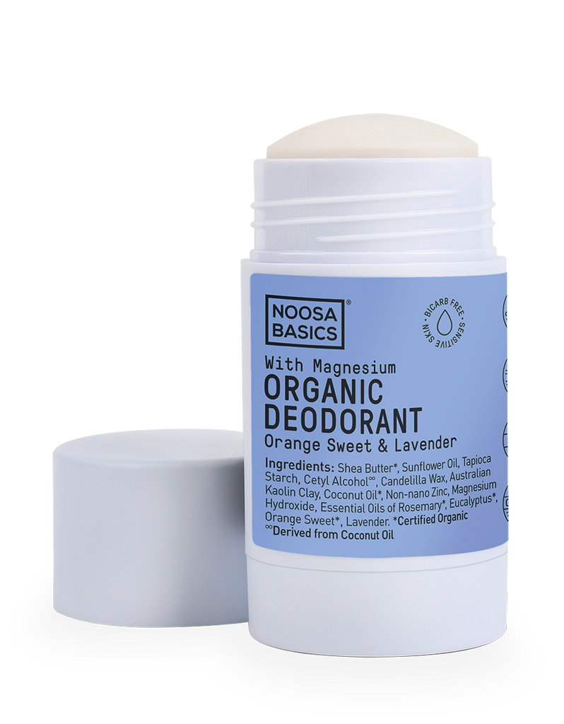 Noosa Basics - Organic Bicarb-Free Deodorant Stick with Magnesium - Orange Sweet and Lavender (60g)