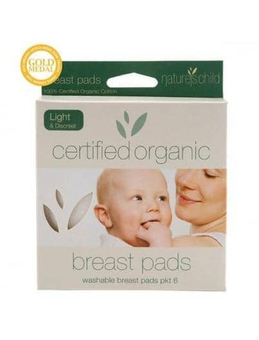 Nature's Child Organic Cotton Washable Breast Pads - 6 pack - Light/Discreet