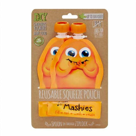 Little Mashies - Reusable Food Pouches - Orange (2 x 130ml)