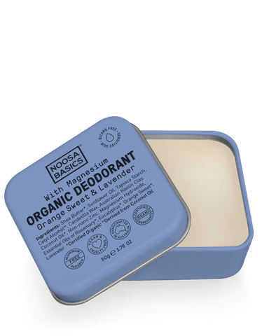 Noosa Basics - Organic Bicarb-Free Deodorant Tin with Magnesium - Orange Sweet and Lavender (50g)
