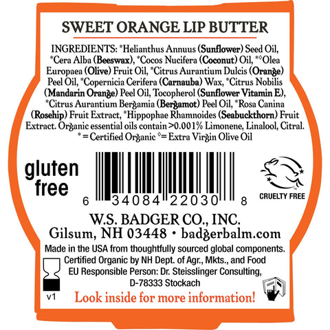 Badger - Lip Butter - Sweet Orange (20g)