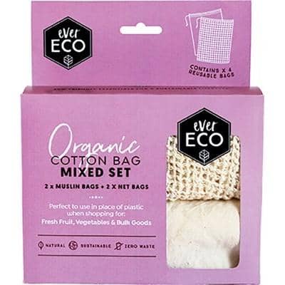 Ever Eco - Organic Cotton Set Produce Bags - Mixed(4 pack)