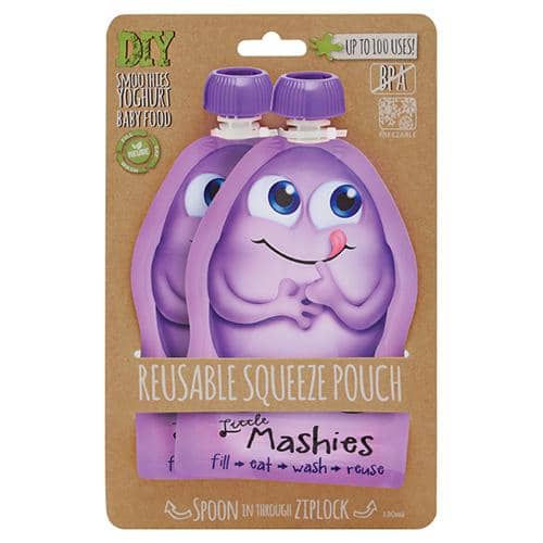 Little Mashies - Reusable Food Pouches - Purple (2 x 130ml)