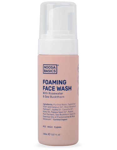 Noosa Basics - Foaming Face Wash with Rosewater and Sea Buckthorn - All Skin Types (150ml)