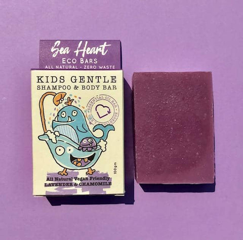 Sea Heart - Kids Gentle Shampoo & Body Bar - Lavender and Chamomile (100g)