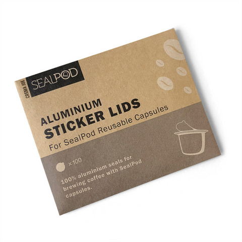 SealPod Espresso Aluminium Sticker Lids