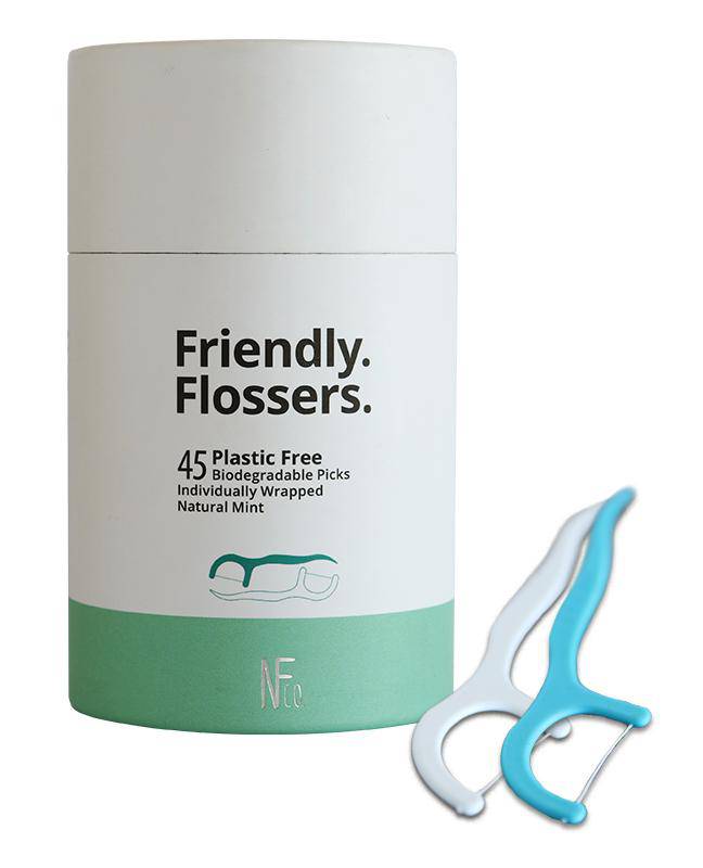 The Natural Family Co. - Plastic Free Friendly Flossers - Natural Mint (45 picks)