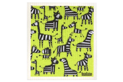 Retro Kitchen - Biodegradable Dish Cloth - Zebra